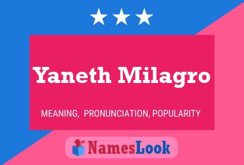 Yaneth Milagro Name Poster