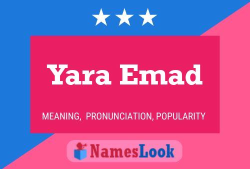 Yara Emad Name Poster