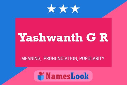 Yashwanth G R Name Poster