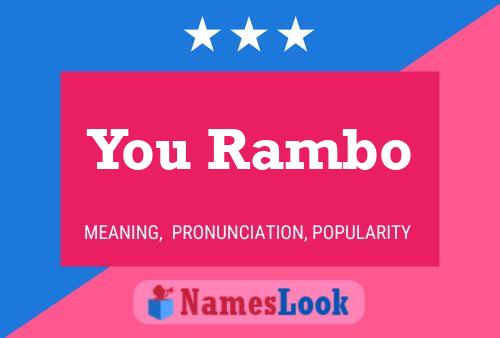 You Rambo Name Poster