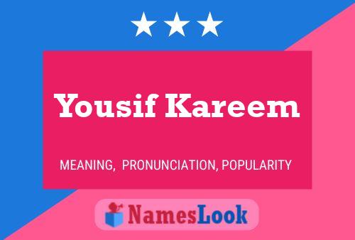 Yousif Kareem Name Poster