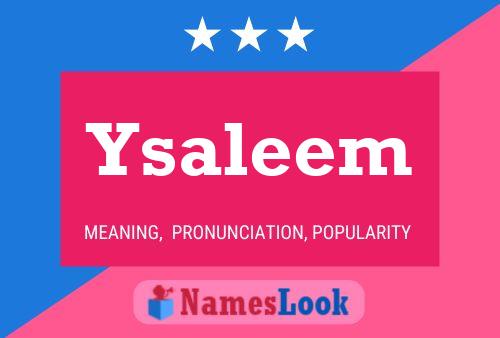 Ysaleem Name Poster