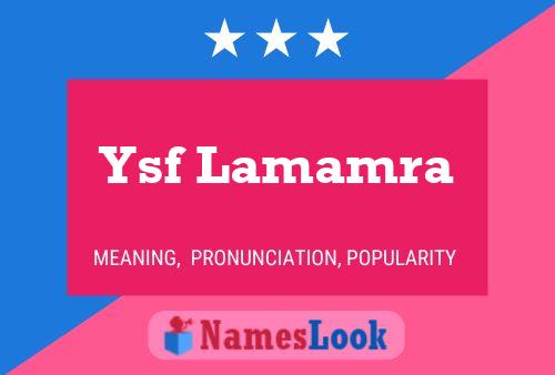 Ysf Lamamra Name Poster