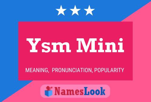 Ysm Mini Name Poster