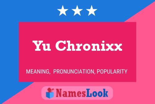 Yu Chronixx Name Poster