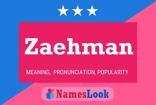 Zaehman Name Poster