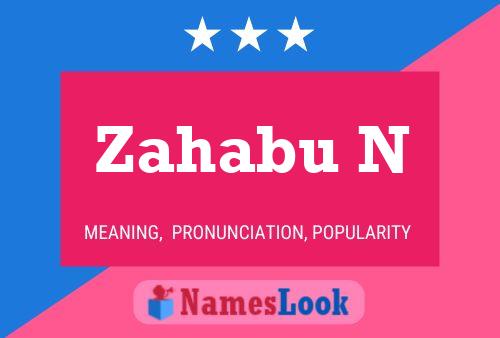 Zahabu N Name Poster