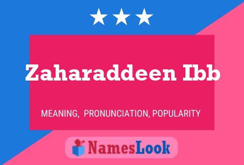 Zaharaddeen Ibb Name Poster