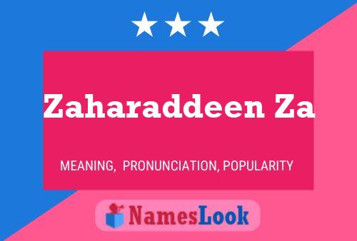 Zaharaddeen Za Name Poster