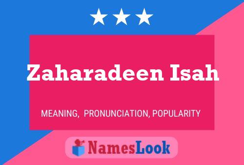 Zaharadeen Isah Name Poster