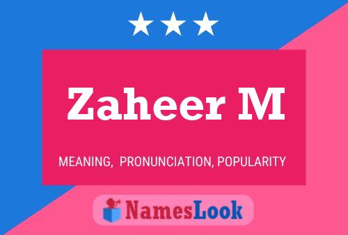 Zaheer M Name Poster