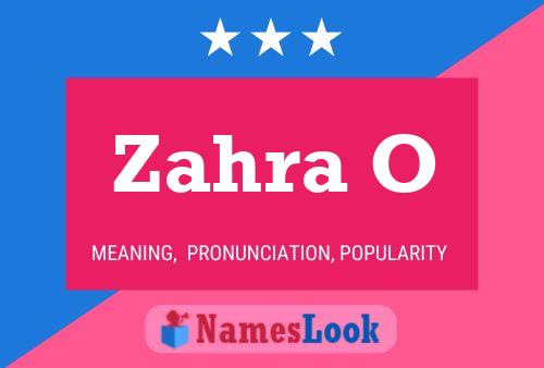 Zahra O Name Poster