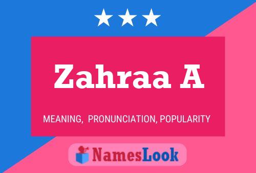 Zahraa A Name Poster