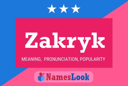 Zakryk Name Poster