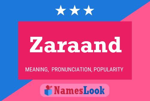 Zaraand Name Poster