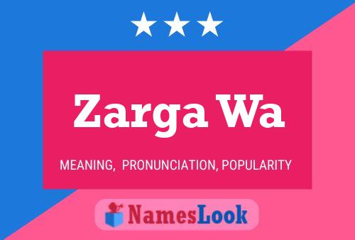 Zarga Wa Name Poster