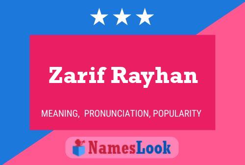 Zarif Rayhan Name Poster