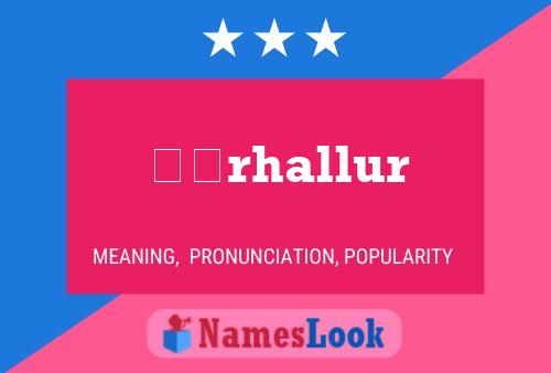 þórhallur Name Poster